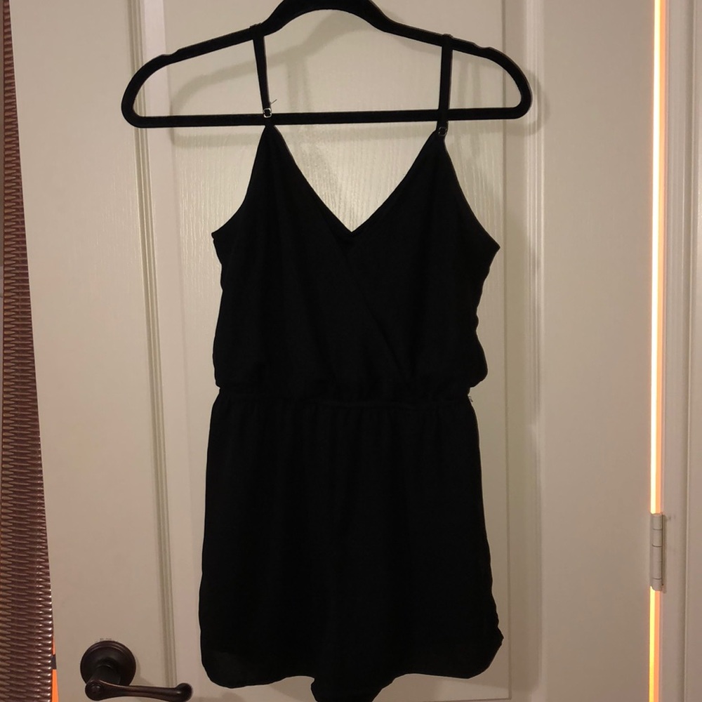 Black surplice romper